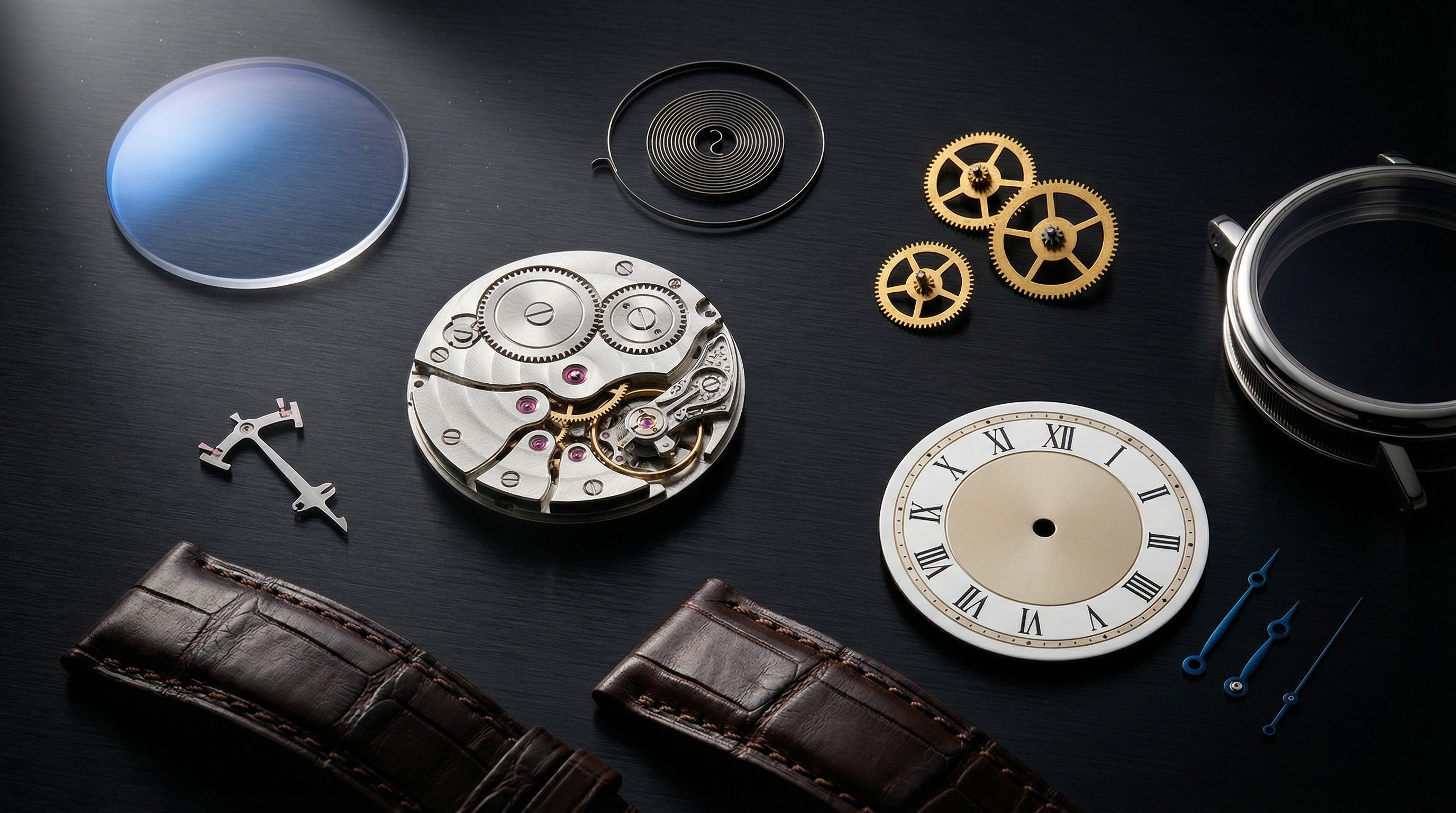 Skeleton watch with silver mesh band